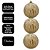Kit 3 Bolas de Natal Bege Aveludadas 8cm com Rajado Dourado Luxo Decorativas - Imagem 4