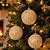 Kit 3 Bolas de Natal Bege Aveludadas 8cm com Rajado Dourado Luxo Decorativas - Imagem 2