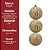 Kit 3 Bolas de Natal Bege Aveludadas 8cm com Rajado Dourado Luxo Decorativas - Imagem 7