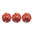 Kit 3 Bolas de Natal Vermelhas 8cm Glitter Luxo com Pérolas Brancas Decorativas - Magizi - Imagem 6