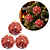 Kit 3 Bolas de Natal Vermelhas 8cm Glitter Luxo com Pérolas Brancas Decorativas - Magizi - Imagem 1