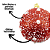 Kit 3 Bolas de Natal Vermelhas 8cm Glitter Luxo com Pérolas Brancas Decorativas - Magizi - Imagem 3