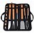 Kit Churrasco 9 Peças Aço Inox com Cabo de Madeira e Maleta com Zíper Prime - Imagem 1