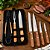 Kit 8 Peças Facas Tramontina Dynamic + Utensílios para Churrasco Aço Inox Cabo Madeira e Tábua Bambu - Imagem 4