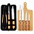 Kit 8 Peças Facas Tramontina Dynamic + Utensílios para Churrasco Aço Inox Cabo Madeira e Tábua Bambu - Imagem 1
