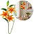 Haste Lírio Permanente 3D Silicone Laranja 100cm com 3 Flores e 1 Botão - Imagem 1