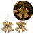Kit 2 Mini Sinos Duplos Natalinos Dourados com Glitter, Laço e Placa Merry Christmas 7cm - Imagem 1