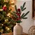 Galho Natalino Decorativo 47cm com Pinha, Berries e Bola Vermelha em Veludo Luxo - Imagem 2