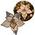 Flor Bico de Papagaio Natalina Veludo Champanhe 30cm com Glitter e Lantejoulas - Imagem 1