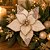 Flor Bico de Papagaio Natalina Veludo Champanhe 30cm com Glitter e Lantejoulas - Imagem 3
