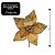 Kit 3 Flores Bico de Papagaio Natalina Veludo Luxo Ouro Velho 30cm Borda Glitter e Lantejoulas Dourado - Imagem 4