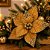Flor Bico de Papagaio Natalina Veludo Luxo Ouro Velho 30cm Borda Glitter e Lantejoulas Dourado - Imagem 3