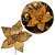 Flor Bico de Papagaio Natalina Veludo Luxo Ouro Velho 30cm Borda Glitter e Lantejoulas Dourado - Imagem 1