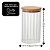Kit 3 Potes Herméticos Redondo Vidro Borossilicato Listrado Tampa Bambu 550ml, 750ml e 1100ml - Imagem 7