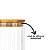 Kit 2 Potes Hermético Redondo Vidro Borossilicato Listras Clear Tampa de Bambu 750ml - Wellmix - Imagem 6