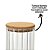 Pote Hermético Redondo Vidro Borossilicato Listrado Tampa de Bambu 750ml - Wellmix - Imagem 4