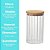 Pote Hermético Redondo Vidro Borossilicato Listrado Tampa de Bambu 750ml - Wellmix - Imagem 9