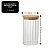 Pote Hermético Redondo Vidro Borossilicato Listrado Tampa de Bambu 750ml - Wellmix - Imagem 8