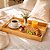 Bandeja Retangular de Bambu Grande Kazan Nature 40x28,5cm com Alças Laterais - Imagem 3
