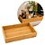 Bandeja Retangular Bambu Multiuso Para Cantinho do Café Gourmet 29,5x18cm Borda Alta - Imagem 1