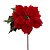Kit 4 Flores Bico de Papagaio Natalina Veludo Vermelho 25cm com Folhagens Verdes Luxo - Imagem 8