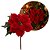 Kit 4 Flores Bico de Papagaio Natalina Veludo Vermelho 25cm com Folhagens Verdes Luxo - Imagem 6