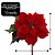 Kit 4 Flores Bico de Papagaio Natalina Veludo Vermelho 25cm com Folhagens Verdes Luxo - Imagem 4