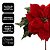 Kit 4 Flores Bico de Papagaio Natalina Veludo Vermelho 25cm com Folhagens Verdes Luxo - Imagem 5