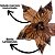 Flor Bico de Papagaio Natalina Veludo Marrom Luxo 30cm com Lantejoulas - Imagem 3