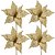 Kit 4 Flores Bico de Papagaio Natalina Dourada Full Glitter Quadriculada Prime 30cm - Imagem 1