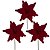 Kit 3 Flores Bico de Papagaio Natalina Pick Veludo Vermelho Luxo 30cm - Magizi - Imagem 1