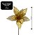 Kit 3 Flores Bico de Papagaio Natalina Dourada 25cm com Glitter e Pétalas Teladas Vazadas Luxo - Imagem 3