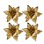 Kit 4 Flores Bico de Papagaio Natalina Veludo Champanhe 20cm com Glitter Dourado Luxo - Imagem 1