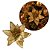 Flor Bico de Papagaio Natalina Veludo Champanhe 20cm com Glitter Dourado Luxo - Imagem 1