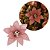 Kit 4 Flores Bico de Papagaio Natalina Veludo Rosê Gold 20cm com Glitter Dourado Luxo - Imagem 5