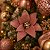 Flor Bico de Papagaio Natalina Veludo Rosê Gold 20cm com Glitter Dourado Luxo - Imagem 2