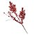 Galho Natalino Decorativo Folhagens e Berries Vermelho com Glitter 74cm - Imagem 4