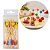 Kit 50 Palitos de Aperitivo Bambu Flowers Longo 12cm com Flores Coloridas - Imagem 1