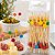 Kit Floral 50 Palitos de Aperitivo Flowers Coloridos + 20 Guardanapos Decorados Folha Dupla - Imagem 2