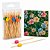 Kit 50 Palitos de Aperitivo Flores Color + 20 Guardanapos Decorados Folha Dupla Prime - Imagem 1
