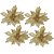 Kit 4 Flores Bico de Papagaio Natalina Pick Recort Luxo com Glitter Dourado 25cm - Imagem 1