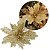 Flor Bico de Papagaio Natalina Pick Recort Luxo com Glitter Dourado 25cm - Imagem 1