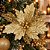 Flor Bico de Papagaio Natalina Pick Recort Luxo com Glitter Dourado 25cm - Imagem 2