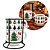 Kit 2 Xícaras de Chá c/ Suporte Estampa Natal Pinheiros Porcelana 200ml Empilháveis - Imagem 4