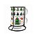 Kit 2 Xícaras de Chá c/ Suporte Estampa Natal Pinheiros Porcelana 200ml Empilháveis - Imagem 1