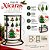 Kit 2 Xícaras de Chá c/ Suporte Estampa Natal Pinheiros Porcelana 200ml Empilháveis - Imagem 3