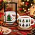 Kit 2 Xícaras de Chá c/ Suporte Estampa Natal Pinheiros Porcelana 200ml Empilháveis - Imagem 2