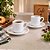 Jogo 6 Xícaras de Café com Pires Porcelana Branca Prime 60ml Empilháveis - Mundial Casa - Imagem 3