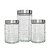 Kit 3 Potes de Vidro Porta Mantimentos 1200ml e 1700ml Tampa Prata - Mundial Casa - Imagem 5