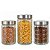 Kit 3 Potes de Vidro Porta Mantimentos 1200ml e 1700ml Tampa Prata - Mundial Casa - Imagem 1
